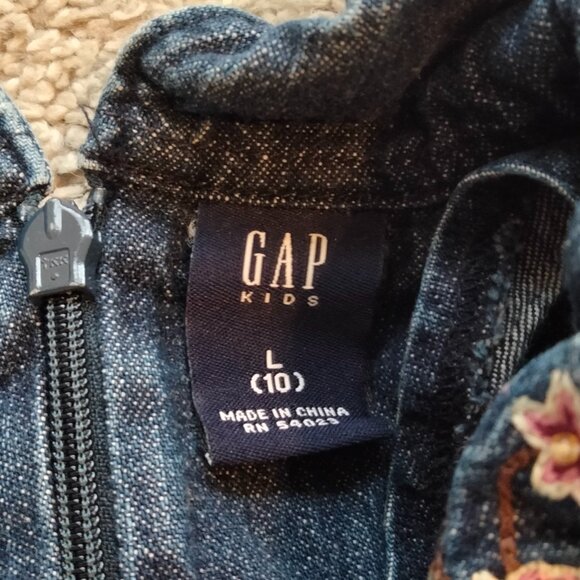 GAP Girls Denim Dress Size 10 (L) Sleeves Back Zipper - Picture 3 of 3